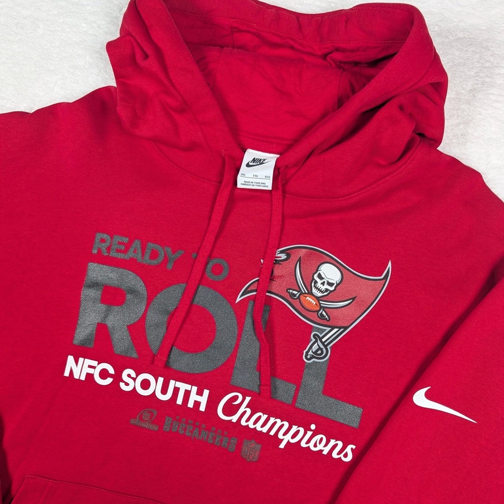 Tampa Bay Buccaneers Hoodie Mens 2XL Red NFL Football Nike NFC South Champs‎